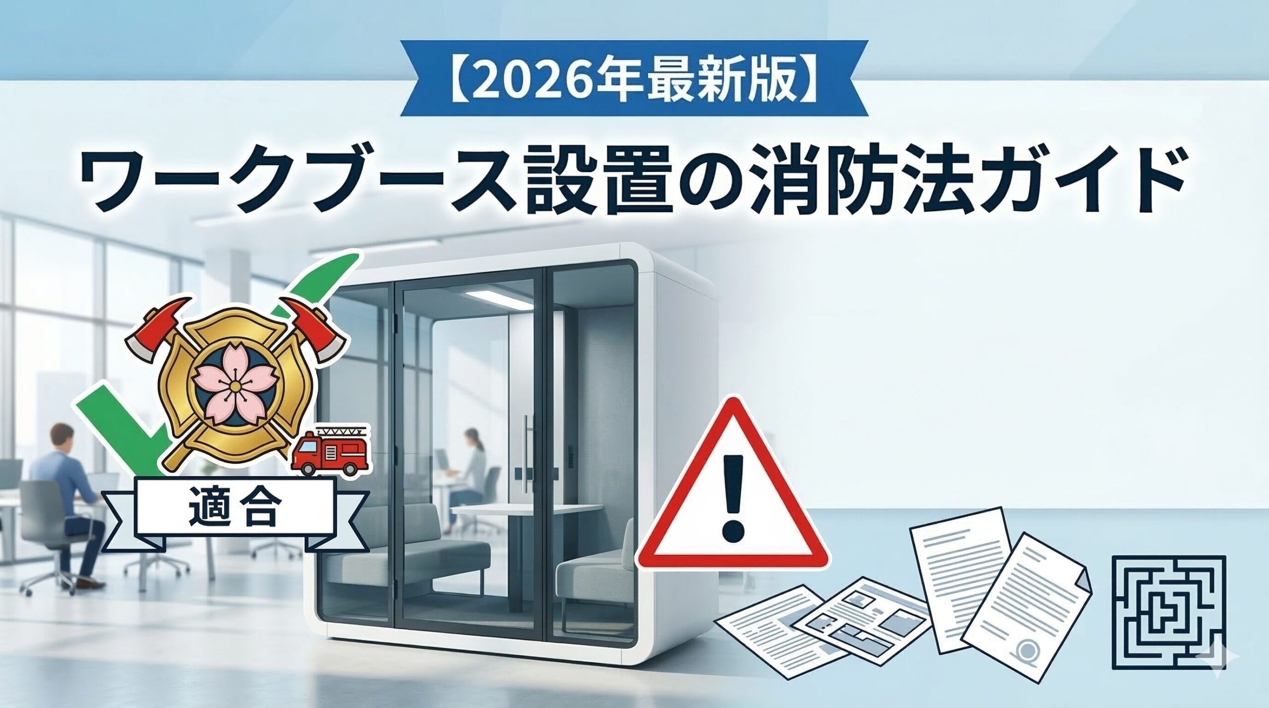 【2026年最新版】ワークブース設置の消防法ガイド|免除の条件と申請の落とし穴