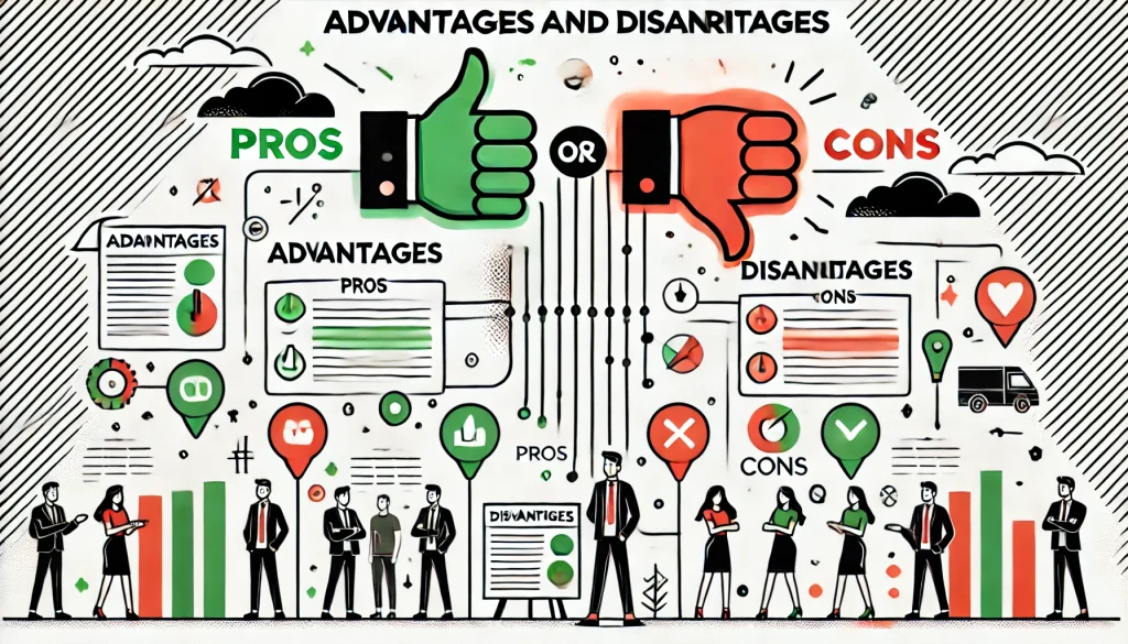 メリットとデメリットのイラスト