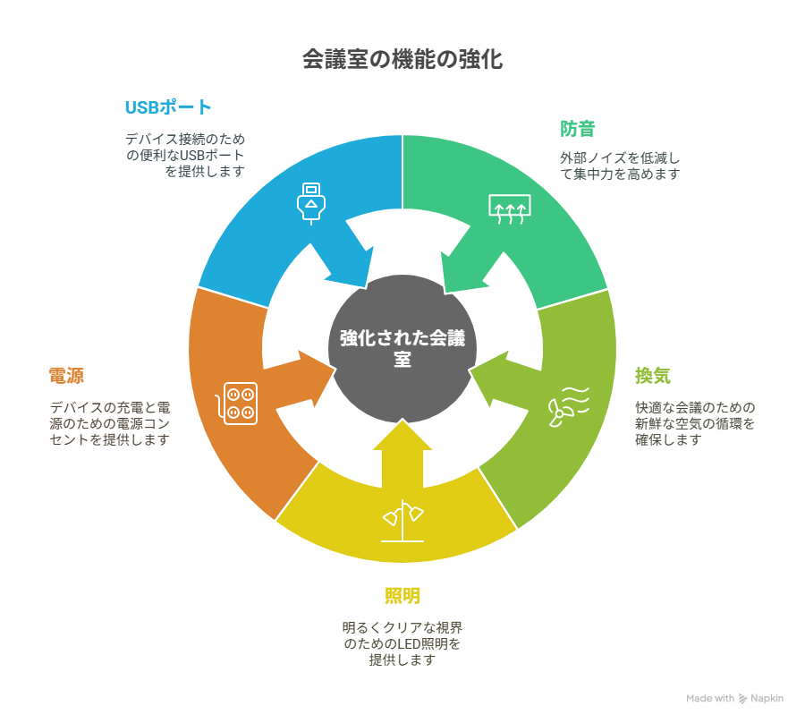 ワークブース設備の機能図解