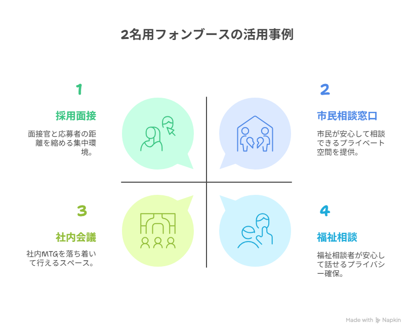 フォンブースを入れた企業の声イラスト