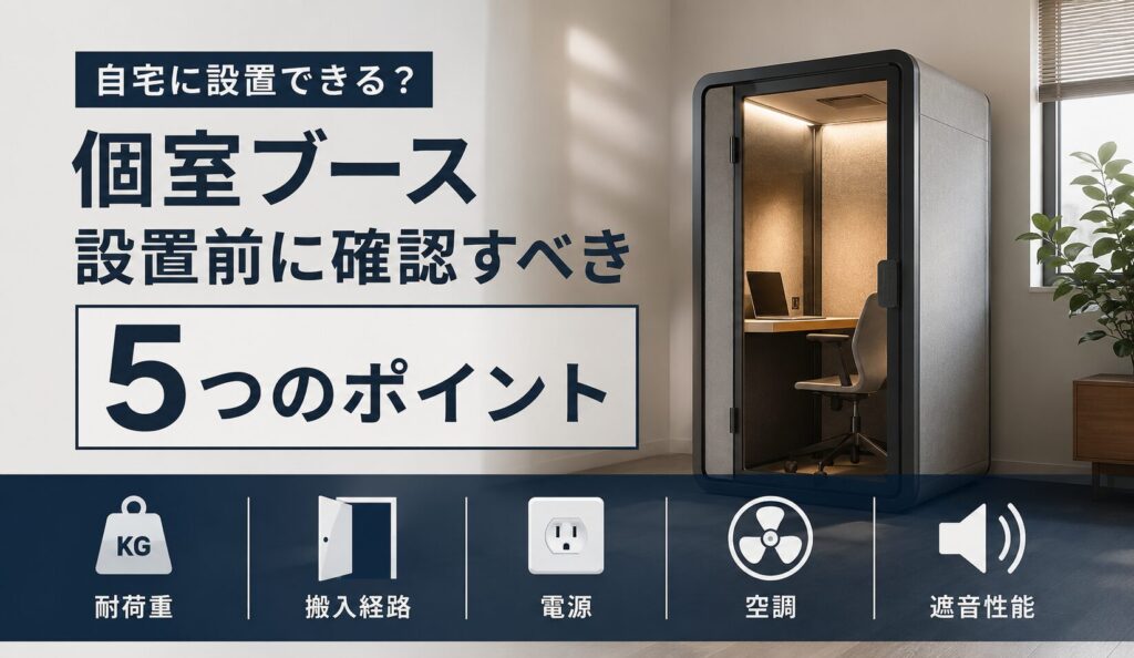 個室ブースを自宅に設置する時に確認したいポイント